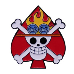 Japanese Cartoon One Piece Fire Fist Ace Logo Brooch Cute Japanese Skull Metal Cartoon Badge Pin